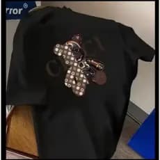 Camiseta Estampa 100% Algodão Feminina Masculina Urso Estilo Esiloso Luxuoso Luxo Tendencia Moda Atual Presentes Cici