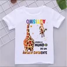 Camiseta Camisa Unissex 100 % Algodão Autismo Inclusão Conscientização
