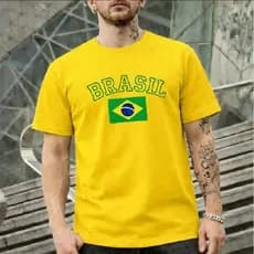 CAMISETA MASCULINA FEMININA 100 % ALGODÃO COPA DO MUNDO BRASIL TORCEDOR HEXA