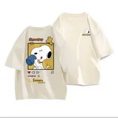 Camiseta Oversized Feminina Masculina Estampada Snoopy 100% Algodão Tendencia Jovial Fofo Cute Em Alta