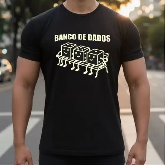 Camiseta Masculina Feminina 100 % Algodão Programador Banco de Dados