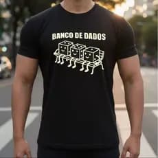 Camiseta Masculina Feminina 100 % Algodão Programador Banco de Dados
