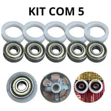 5 Calços Suporte 29mm + 5 Rolamentos 608zz Mancal Ventilador Substitui Buchas Universal