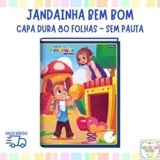 Caderno Jandainha Bem Bom Azul CAPA DURA Sem Pauta 80 Folhas Melhor que Alibombom