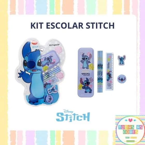 Material Escolar do Stitch Estojo Lápis Borracha Apontador Régua Disney Special Edição Limitada