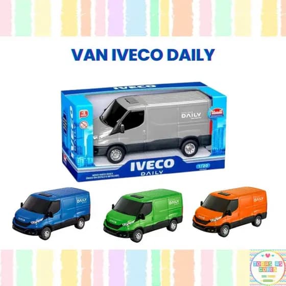 Van de Brinquedo IVECO DAILY Original Miniatura 1:20 Cores Porta Traseira que Abre Dia das Crianças