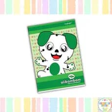 Caderno Alibombom CAPA DURA Verde Pauta 123 80 Folhas Brochurão Alfabetização Letra Cursiva