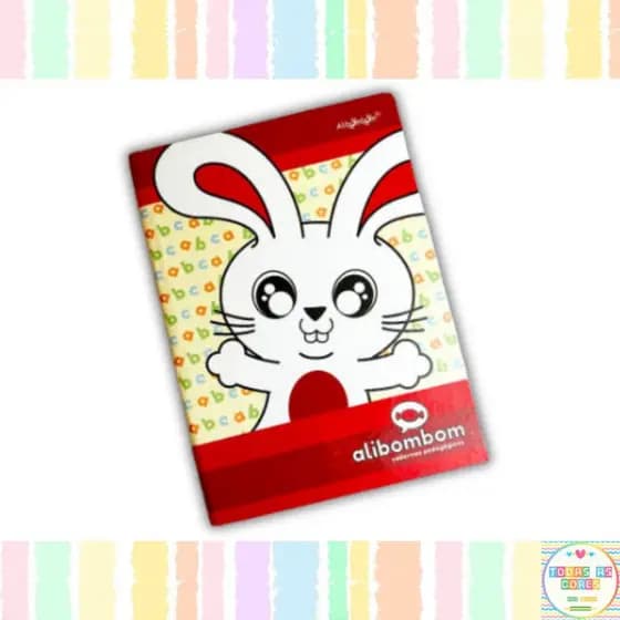Caderno Alibombom  CAPA DURA Vermelho 123x 80 Folhas Brochurão Alfabetização Letra Cursiva