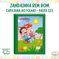 Caderno Jandainha Bem Bom CAPA DURA 80 Folhas Pauta Numerada 123 Melhor que Alibombom