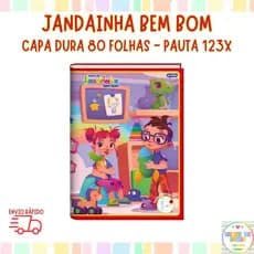 Caderno Jandainha Bem Bom Vermelho CAPA DURA 80 folhas Pauta Numerada 123x Melhor que Alibombom