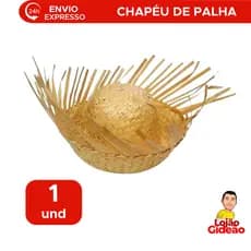 Chapéu de Palha Desfiado Para Festa Junina Arraia Caipira Para Adulto Infantil