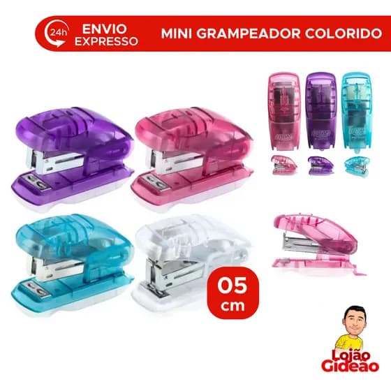 Mini Grampeador Resistente Colorido Portátil De Bolso