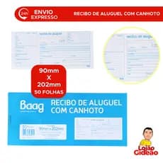 Talão Recibo De Aluguel Com Canhoto 50 folhas Para Pagamentos