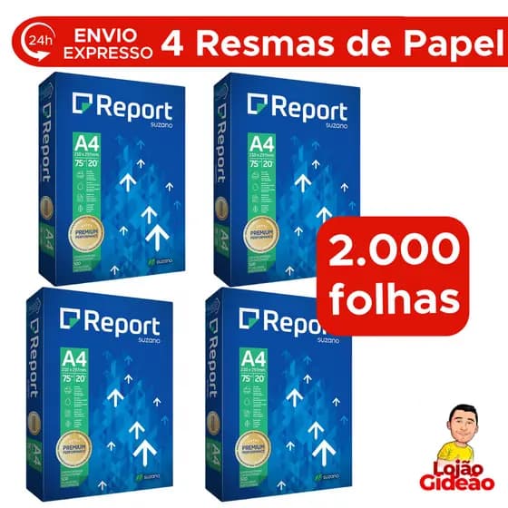 Kit Papel Sulfite A4 75g 4 Resmas Escolar Escritório