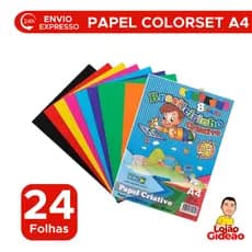Papel Criativo Color Set A4 120g Com 8 Cores 24 Folhas Folha Colorida Pagina Brasil