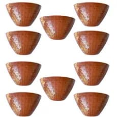 Vaso De Parede Rattan Jardim Horta Vertical 1 Litro Cerâmica Kit Com 10 Unidade