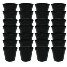 Kit 150 Vasos 80ml Suculentas Para Plantas na Cor Preta Pote 6 Mini Redondo