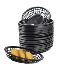 Kit Cestinha Organizadora Oval Para Servir Lanche Bar Pastelaria Fritas Porção