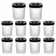 10 Potes Redondos 1 Litro Transparente - Vedação Segura, BPA Free, Versátil