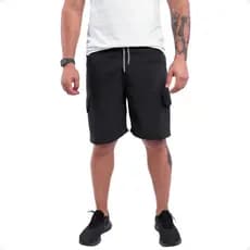 Bermuda Adulto Masc Tactel Bolso Cargo Academia Estiloso 434