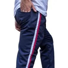 Kit 2 Calcas masculina Adulto Tactel Sem Forro Uniforme Academia Faixa Lateral Cinza 273