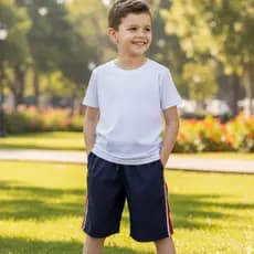 Shorts Infantil Masculina Bermuda Masculino Juvenil Tactel Faixa Lateral Verao Praia Escolar Criança