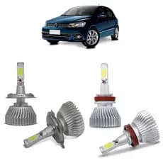 Kit Super Led Farol Baixo/Alto e Milha Gol G5 G6 G7 Foco Simples