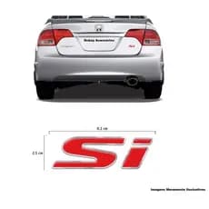 Emblema Si  Do New Civic Vermelho Resinado Top