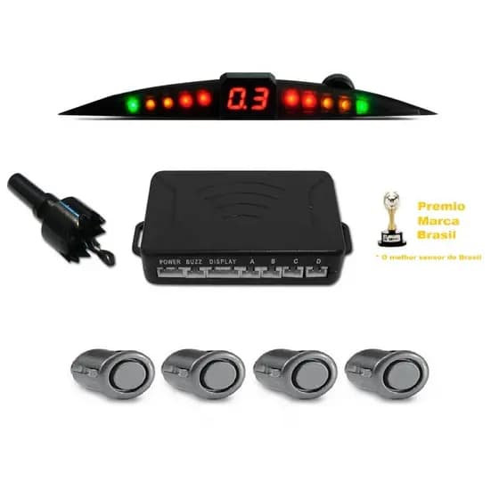 Sensor De Estacionamento Re Visor Slim De Led - Grafite