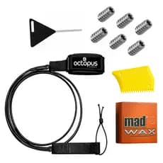 Leash Prancha De Surf 6´ x 6,5mm com 2 Distorcedores + Parafina Surf