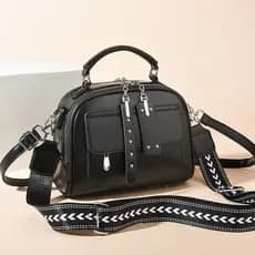 Bolsa Feminina Transversal Portátil Crossbody Passeio Medio Blogueira 2Alças(A90709)