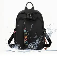 mochila feminina médio nylon impermeável (love )