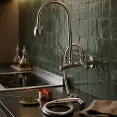 Torneira Cozinha Com Ducha Gatilho ABS Base Metal 1/4 De Volta Restaurante Casa