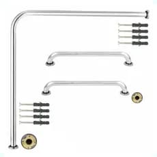 Barra De Apoio 70x70 Com 2 Alças 60cm Sanitário Corrimão Cadeirante Idoso Gestante Antiderrapante
