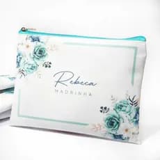 10x Necessaire personalizada para lembrancinha de casamento azul tiffany