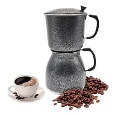 Cafeteira Italiana Preto Craqueado 1500 Ml Em Aluminio 29cm - Cafeteira Economica de usar no fogão