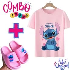 🥇Sandália slide nuvem Stitch e Lilo infantil Feminino chinelo direto da fabrica Camiseta Camisa Blusa ⭐⭐⭐⭐⭐