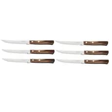Jogo de facas churrasco madeira castanho polywood Tramontina
