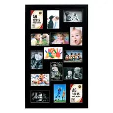 Painel de 15 Fotos 10x15 cm cada Moldura Caixa Revestida com Vidro Presentes