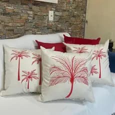 Kit de Capa de Almofada Bordada Suede Decorativa - Escolha Sua combinação