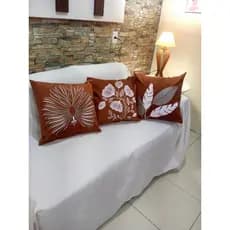Kit 3 Capa de Almofada Decorativa Suede Estampada *Oferta