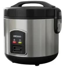 Panela Elétrica de Arroz 1 Litro 5 Xícaras 400W 127V Inox Prata Preta Com Cozimento a Vapor