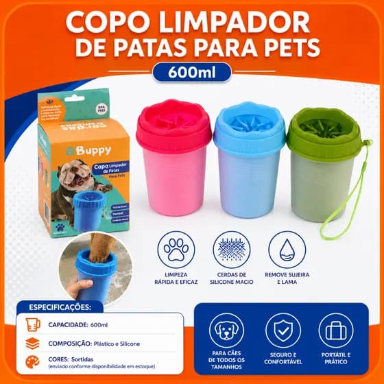 Limpador De Patas Para Animais 600ml Higienizador Prático E Seguro Sortido