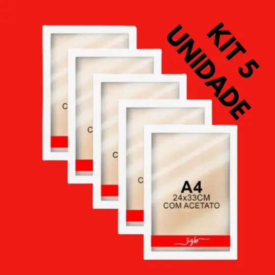 Kit Molduras Branco Quadros A4 Certificados Acetato 24x33cm Quadro Moldura Envio Rapido Util