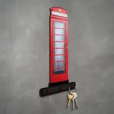 Porta Chaves Cabine Telefônica em MDF 19X10 CM Decorativo Casa