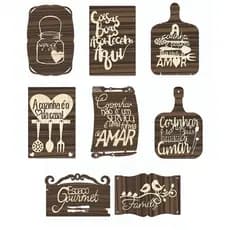 Quadro Placa Decorativa Rústica Em MDF Frase  Família Casa Cozinha