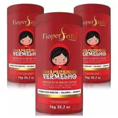 03 Máscara Btx Matizador Vermelho 1kg
