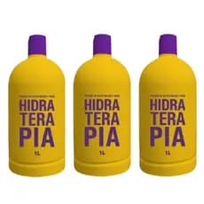 SUPER 3 ATIVOS HIDRA TERAPIA 1 LITRO CADA COM PROTETOR TERMICO 100ML PRA VC SÓ HOJE