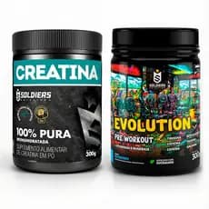 Kit: Creatina Monohidratada + Pré Treino Evolution 300g  - Soldiers Nutrition Força Performance