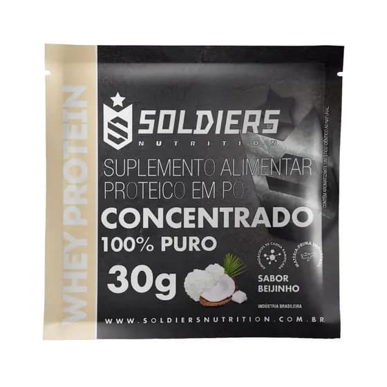 Kit: Sachê Whey Protein Concentrado 30g 3 Unidades Soldiers Nutrition Proteína Muscular